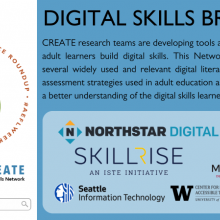 Summary of the Digital Skills brief alongside logos of the frameworks used to inform the brief