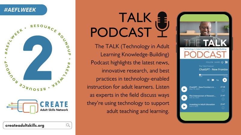 Summary of the TALK podcasts with a screenshot of the podcasts on a phone